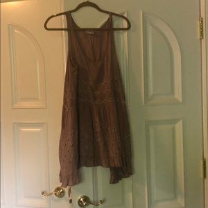 High Low Lace Detail Tank Top Dress